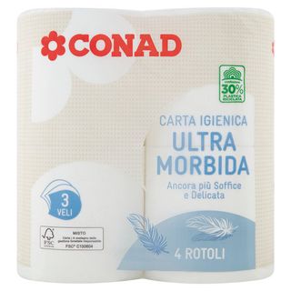 CONAD Carta Igienica Ultra Morbida 3 Veli 4 Rotoli - 8003170034808