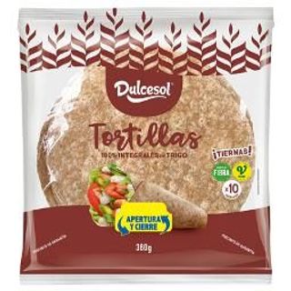Tortillas 100% Integrales De Trigo Dulcesol 10 Ud