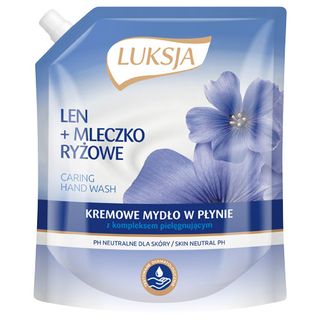 Luksja Mydło w płynie Len + Mleczko ryżowe, zapas, 900 ml