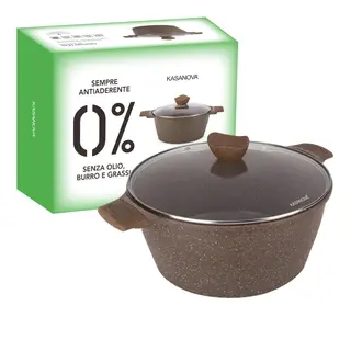 Casseruola 28 cm - antiaderente 0 grassi con coperchio