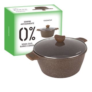 Casseruola 28 cm - antiaderente 0 grassi con coperchio