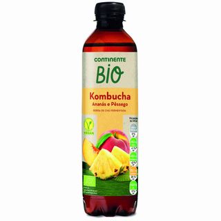 Bebida Kombucha Pêssego e Ananás Continente Bio (garrafa 37 cl)