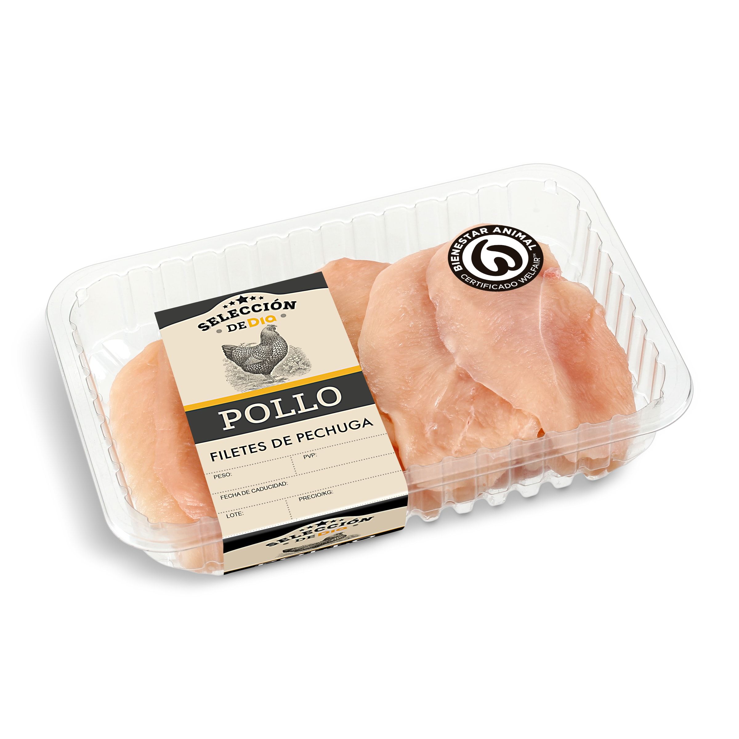 Filetes De Pechuga De Pollo Selección De Dia Bandeja 450 G Aprox.