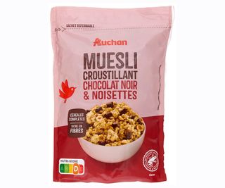 Muesli Crujiente Choco Negro/Avellanas Auchan 450 G