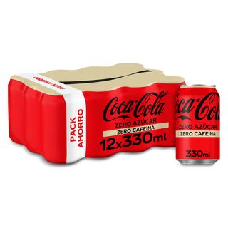 Refresco De Cola Zero Azúcar Zero Cafeína Coca-Cola Lata 12 X 33 Cl