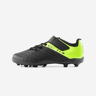 Botas De Fútbol Niño Velcro 100 Easy Ag/Fg Negro 28 Negro