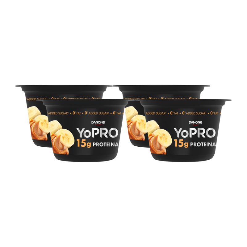Pack Yopro Iogurte Banana e Manteiga de Amendoim 4x160g