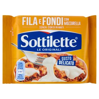 Sottilette Fila E Fondi Con Mozzarella - Formaggio Fuso A Fette - 200 G