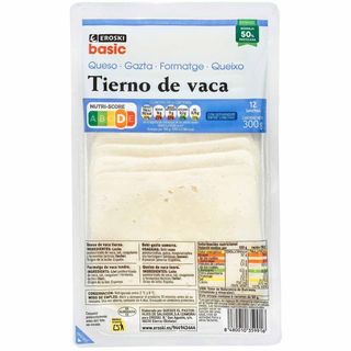 Queso De Vaca Eroski Basic, Lonchas, Bandeja 300 G (26170589)