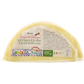 QUEIJO CURADO AMANTEIGADO AUCHAN À MESA EM PORTUGAL AÇORES 520G