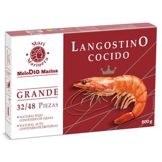Langostino Cocido Grande 32/48 Piezas Dia Mari Marinera Caja 800 G