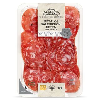 Pétalos Salchichón Extra 50% Duroc Nuestra Alacena De Dia Sobre 80 G
