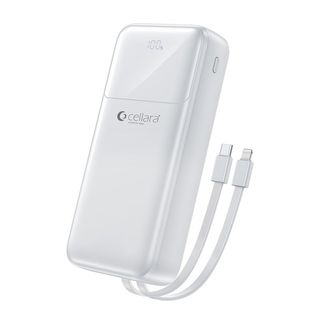 Baterie Externa Cellara Colectia Versa Pro Capacitate 10000 Mah Pd 22.5w Cu Cablu Type C/lightning - Alb,CL79066