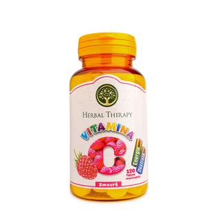 Vitamina C 100 mg cu glucoza/aroma zmeură N120 - comprimate masticabile