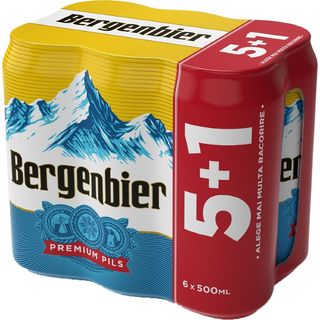 Bere blonda Bergenbier, doza, 5+1 x 0.5 l