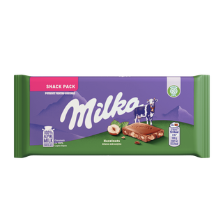 Ciocolata cu lapte alpin si alune maruntite Milka Snack Pack, 45 g