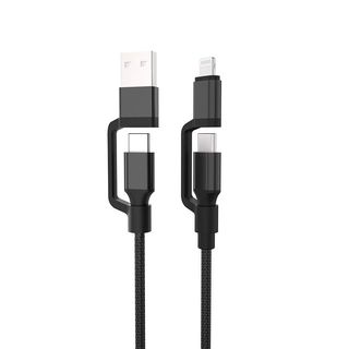 Cablu De Date Cellara Textil 4 In 1 60w - Negru,CL77055