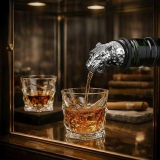 Umjetnički metalni nastavak za sipanje u srebrnoj boji u obliku glave leoparda