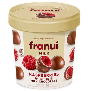 Zmeura in ciocolata alba si ciocolata cu lapte Franuí, 150 g