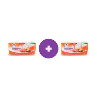 2 X Hartie igienica cu parfum de piersica 8 role, 3 straturi Carrefour