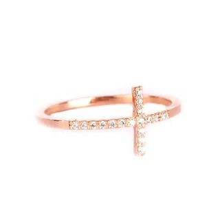 Prsten Krst 18ct roze pozlata