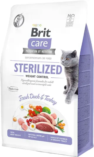 BRIT CARE Hrană uscată pentru pisici sterilizate, Sterilized Weight Control 2 kg