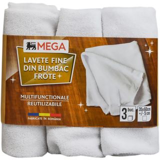 MEGA, Lavete albe din bumbac frote (ID 27383)