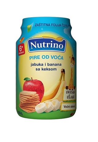 NUTRINO PIRE OD VOĆA JABUKA I BANANA SA KEKSOM 190G -31880