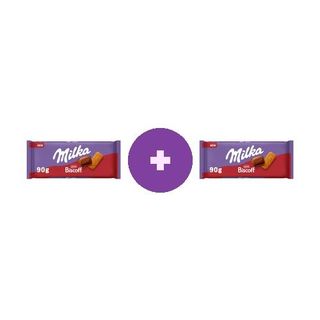 Ciocolata Milka Biscoff, 90g, 2 la pret de 1