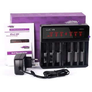 Incarcator Efest LUC V6 cu LCD pentru 6 acumulatori Li-Ion