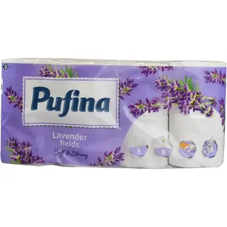 Hartie igienica Campuri de lavanda Lavender fields 3 straturi 8 role Pufina