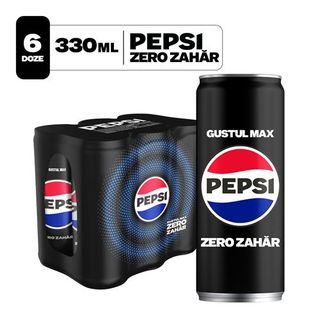 Pepsi, Băutură carbogazoasă Max zero zahăr doză 6x330ml