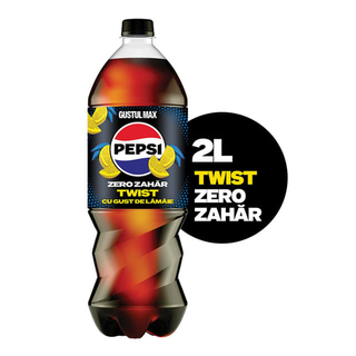 Bautura carbogazoasa Pepsi Twist Zero Zahar, 2 l