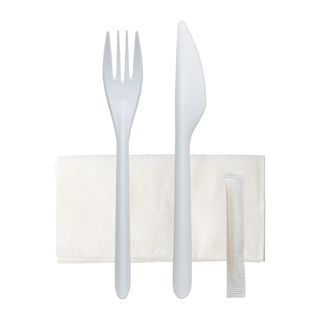 PROSTAND Set tacâmuri furculiță/cuțit/șervetel/scobitoare 