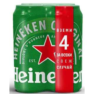 Heineken 5% мултипак 4х0,5 л / 00115403