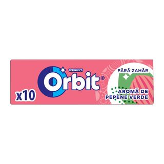 Guma de mestecat cu aroma de pepene verde Orbit Watermelon, 10 bucati, 14 g