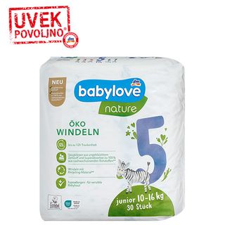 babylove nature pelene junior veličina 5 (10 - 16 kg), 30kom