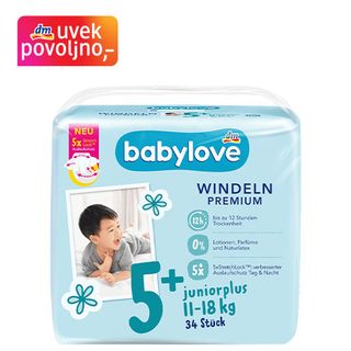 babylove Premium pelene junior plus veličina 5+ (11-18 kg) 34 kom 1580791