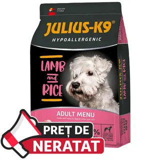 Hrana uscata pentru caini adulti Julius-K9 Hypoallergenic, miel si orez, 12 kg
