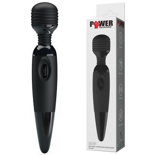 Stimulator Clitoris Power Wand Black Battery 25 CM