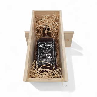 Pachet Cadou Whiskey Jack Daniel's Old No.7, 40%, Cutie de Lemn cu Capac Personalizat 0.7L