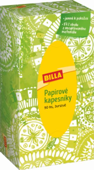 BILLA Кърпи за лице 3пласта 90 БР / 38942017