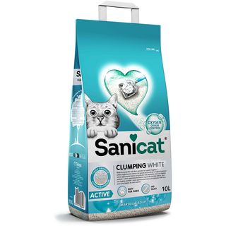 SANICAT Clumping Nisip pentru pisici White, bentonită 10L/8,3kg (COD PSANCLWA010L31)
