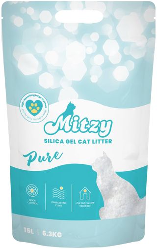 MITZY SILICA GEL PURE, Nisip silicat pentru pisici 15 L/6,3 kg
