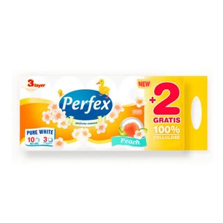Perfex Праскова Тоалетна хартия 3 пласта 8 + 2 БР / 38909754