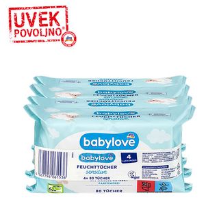 babylove sensitive vlažne maramice za bebe 4x80kom
