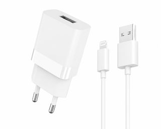 Incarcator Retea Cellara 2.4A Cu Cablu Detasabil Usb A - Lightning - Alb,CL76812