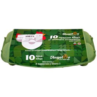 Яйца Размер L 10Бр Кутия Ангелов Бели-001475