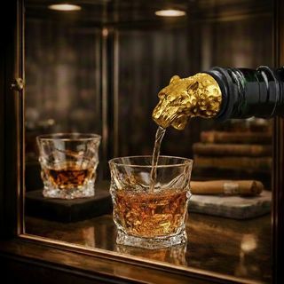 Umjetnički metalni nastavak za sipanje u zlatnoj boji u obliku glave leoparda