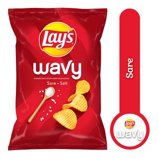 Lay's Wavy chipsuri ondulate din cartofi cu sare, 115g